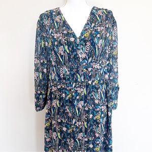 Vilagallo | Botanical Woodlands Button Front Maxi Dress Duster Kimono | Size 14